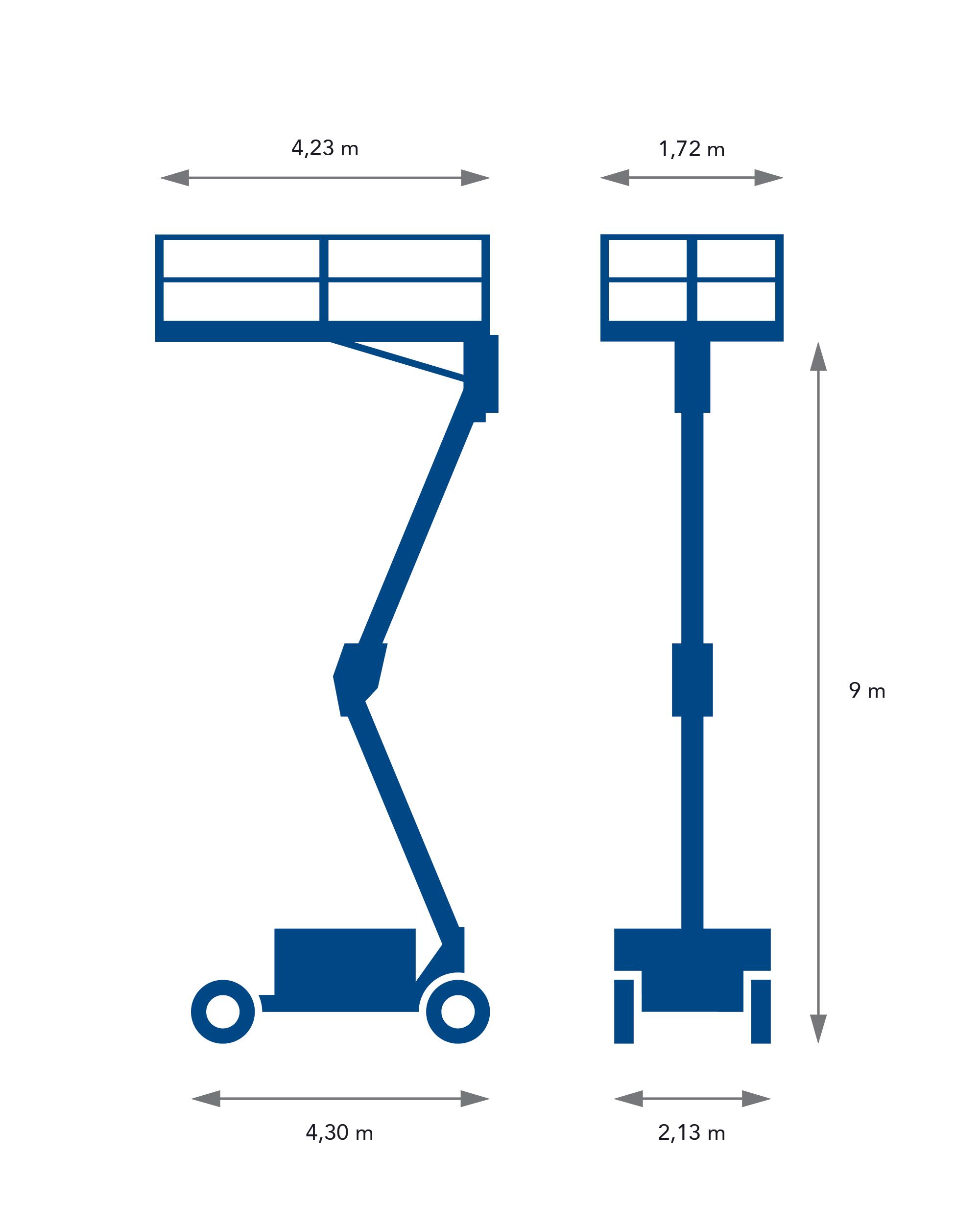 Saxlift diesel plattformshöjd 9m