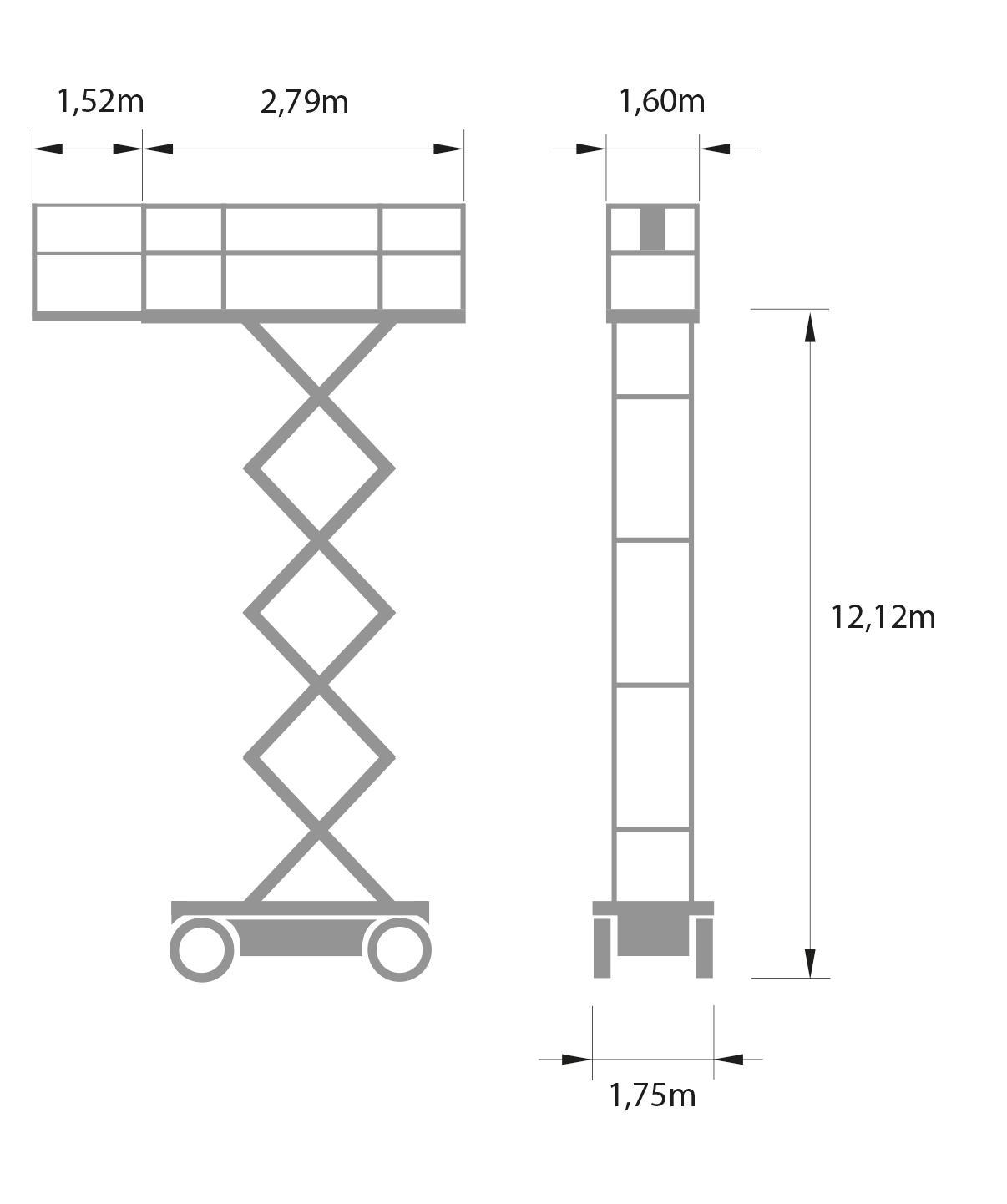 Saxlift diesel plattformshöjd 12,3m