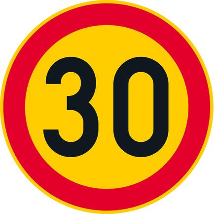 C31-30 Hastighetsbegränsning 30km/h N plåt