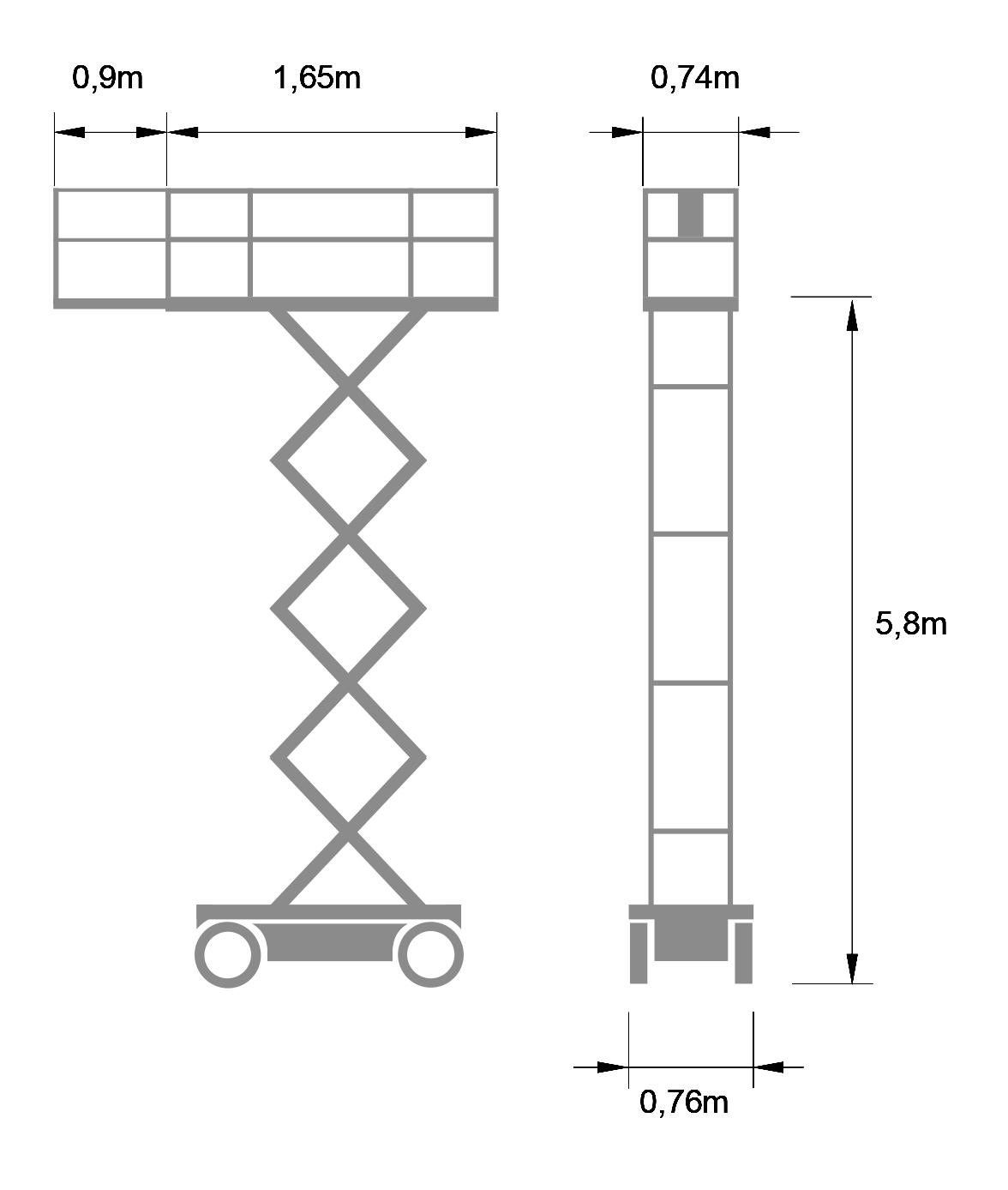 Saxlift batteri plattformshöjd 5,8m