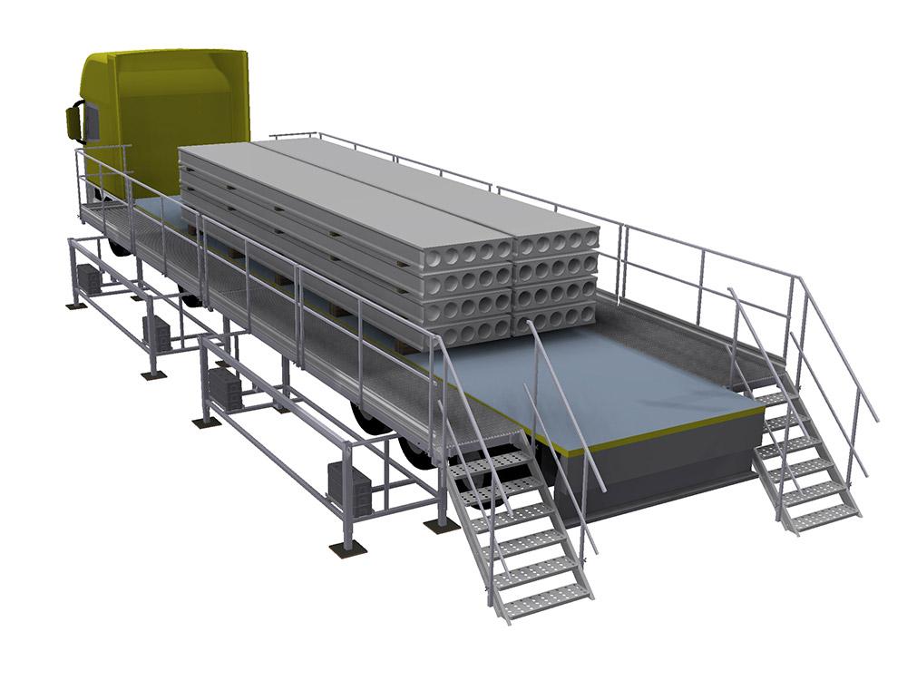 Lastning & lossningsplattform inkl trappor och skyddsräcken