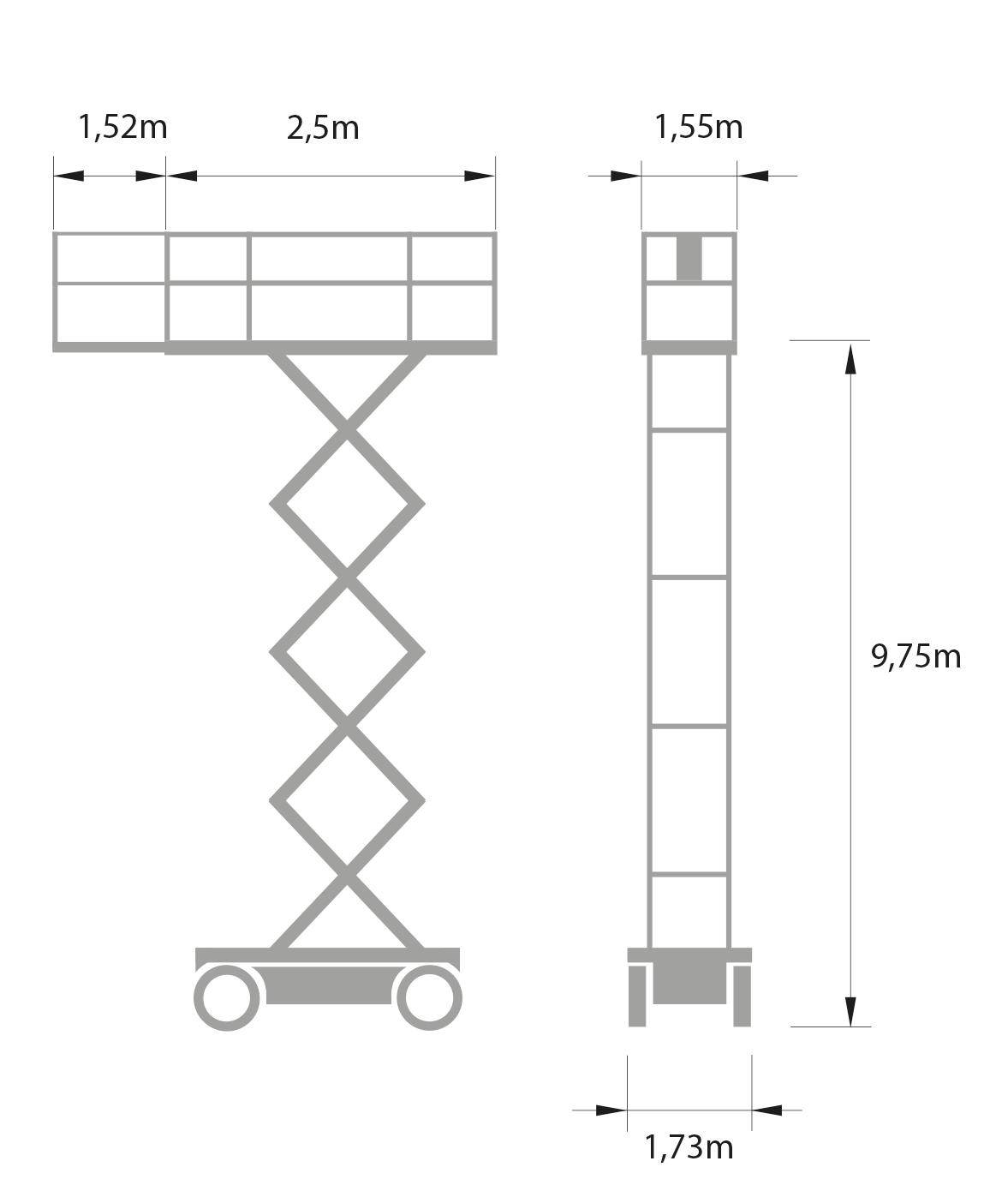 Saxlift diesel plattformshöjd 9,7m