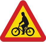 A16 Varning för cyklister N plast